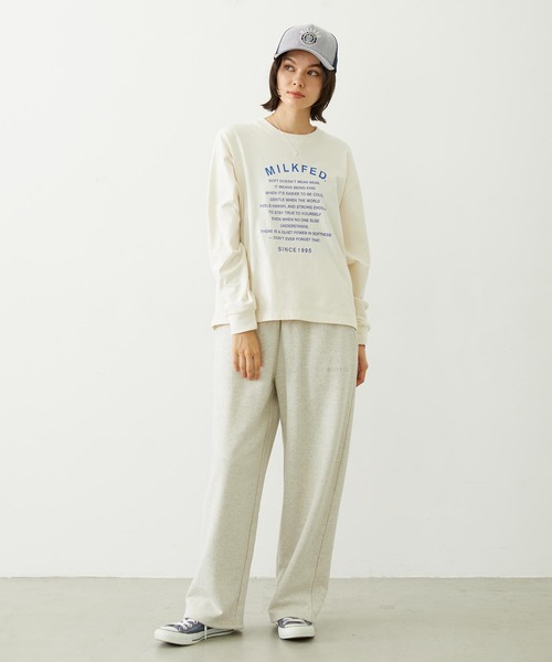 MILKFED.(ミルクフェド)の「LETTER GRAPHIC L/S TEE(Tシャツ/カットソー・レディース・オフホワイト/ライトピンク/チャコール・L/M)」の20枚目の写真