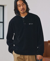 モールワッフル ビッグシルエット ヘンリーネックスウェット / アンチピリング【THE CRAFT CREW PRODUCTS】
