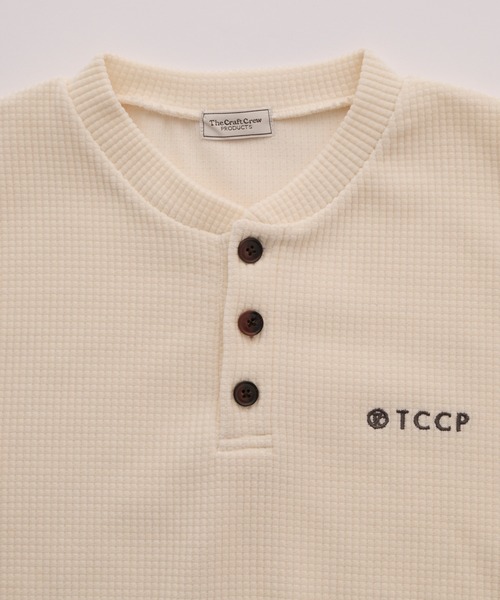 THE CRAFT CREW PRODUCTS(ザクラフトクループロダクツ)の「モールワッフル ビッグシルエット ヘンリーネックスウェット / アンチピリング【THE CRAFT CREW PRODUCTS】(スウェット・メンズ・チェリーレッド/ダークネイビー/グレー/ダークブラウン/アイボリー/ブラック・S/L/M)」の13枚目の写真