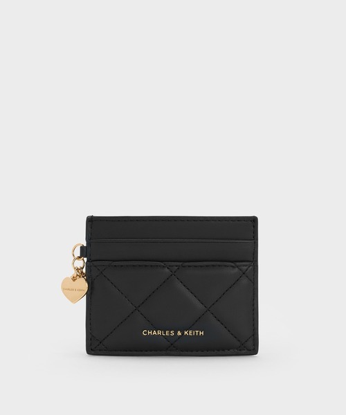 CHARLES & KEITH（チャールズ & キース）の「Arrietty アリエッティ キルトボウハートチャーム カードホルダー（カードケース・レディース・ライトピンク/ブラック/クリーム・XXS）」の2枚目の写真