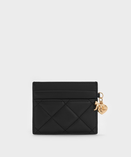 CHARLES & KEITH（チャールズ & キース）の「Arrietty アリエッティ キルトボウハートチャーム カードホルダー（カードケース・レディース・ライトピンク/ブラック/クリーム・XXS）」の8枚目の写真