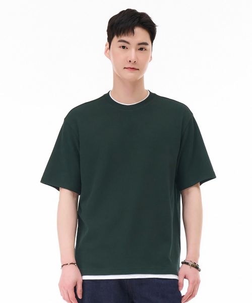 CHASECULT(チェイスカルト)の「メンズレイヤード半袖Tシャツ-グリーン(Tシャツ/カットソー・メンズ・グリーン・100/105/95)」の4枚目の写真