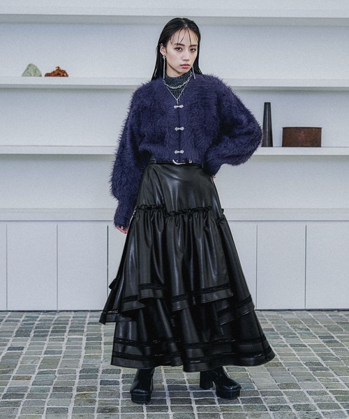 ばらエレガント9 レースラインフェイクレザースカート(HARE)（スカート）｜HARE（ハレ