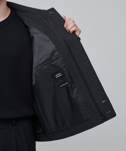 MUSINSA STANDARD（ムシンサスタンダード）の「カシミヤブレンドオーバーサイズミニマルブルゾンジャケット[チャコールグレー]（ブルゾン・メンズ・その他・MEDIUM/LARGE/X-LARGE/XX-LARGE）」の12枚目の写真