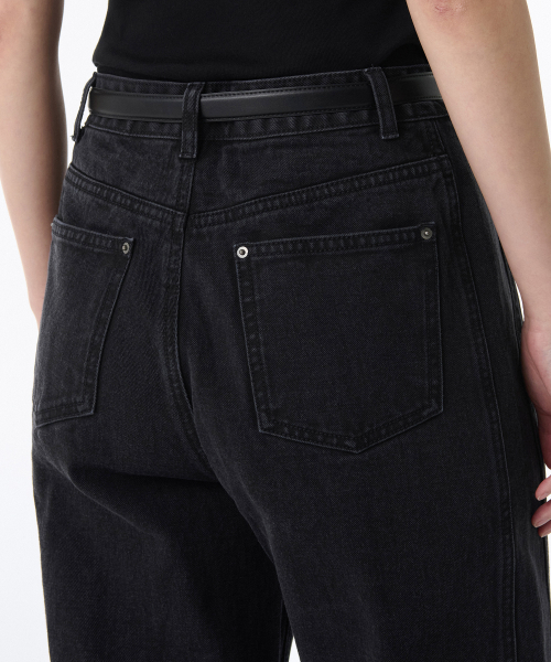 MUSINSA STANDARD WOMAN（ムシンサスタンダードウーマン）の「ウィメンズディバイディッドレギュラーフィットデニムパンツ[ウォッシュドブラック]（デニムパンツ・レディース・その他・32/30/24/25/26/27/28/29）」の5枚目の写真
