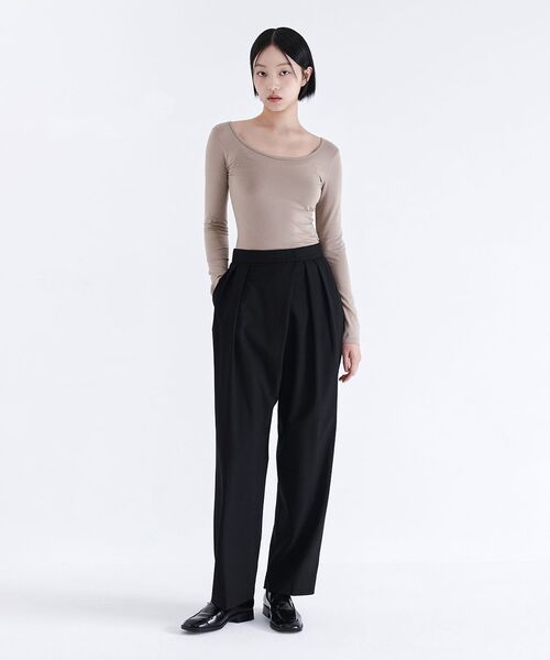 MUSINSA STANDARD WOMAN（ムシンサスタンダードウーマン）の「レディース軽量バギーラップスラックス[ブラック]（スラックス・レディース・その他・30/24/25/26/27/28/29）」の9枚目の写真