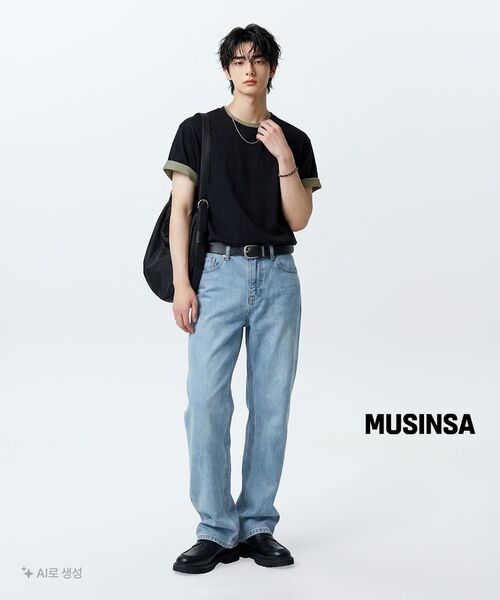MUSINSA STANDARD(ムシンサスタンダード)の「ストレートデニムパンツ【ライトインディゴ】(デニムパンツ・メンズ・その他・40/38/42/36/34/32/30/31/33/26/27/28/29)」の11枚目の写真