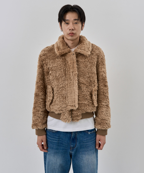 NUAKLE(ヌアクル)の「(m) コージーリバーシブルファージャケット_キャメル(ムートンコート・メンズ・その他・1/2)」の1枚目の写真