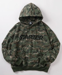 STARTER（スターター）の「【88】【STARTER/スターター】ブランドロゴ デニムワッペン 裏起毛 プルパーカー/バックデザイン/ワンポイント刺繍（パーカー）」