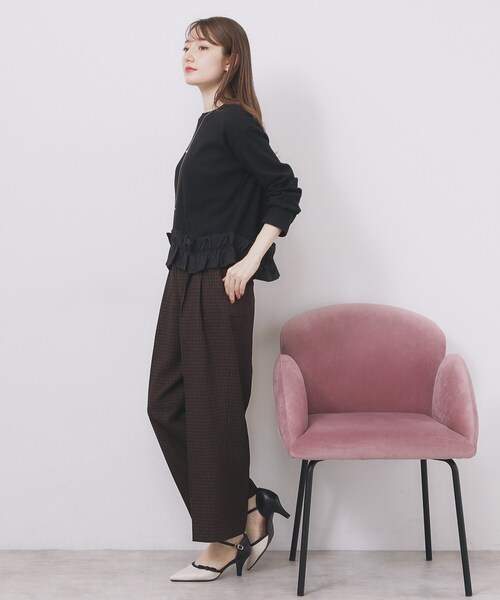 セール】フリルドッキングトップス【洗濯機OK】（Tシャツ/カットソー