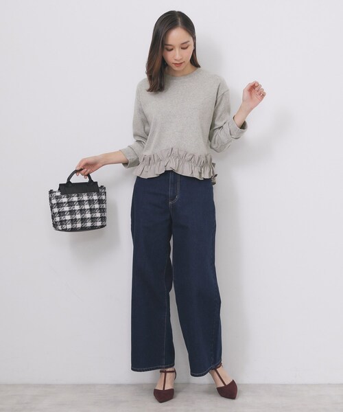 セール】フリルドッキングトップス【洗濯機OK】（Tシャツ/カットソー