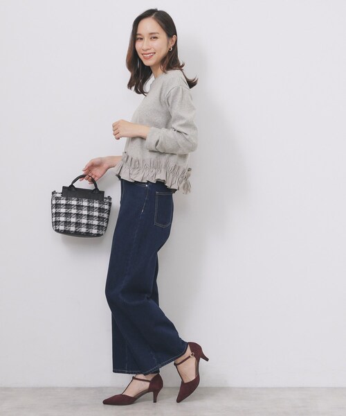 index(インデックス)の「フリルドッキングトップス【洗濯機OK】(Tシャツ/カットソー・レディース・オフホワイト/グレー/ブラック・36/38/40/42)」の14枚目の写真