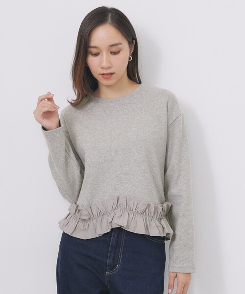 セール】フリルドッキングトップス【洗濯機OK】（Tシャツ/カットソー