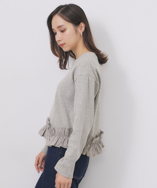 セール】フリルドッキングトップス【洗濯機OK】（Tシャツ/カットソー