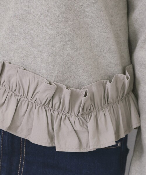 セール】フリルドッキングトップス【洗濯機OK】（Tシャツ/カットソー