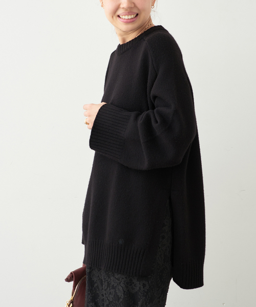 Deuxieme Classe（ドゥーズィエムクラス）の「【LOULOU DE SAISON/ルル デ セゾン】ROUND NECK LONG SWEATER（ニット/セーター・レディース・ブラック・FREE）」の2枚目の写真