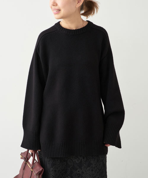 Deuxieme Classe（ドゥーズィエムクラス）の「【LOULOU DE SAISON/ルル デ セゾン】ROUND NECK LONG SWEATER（ニット/セーター・レディース・ブラック・FREE）」の3枚目の写真