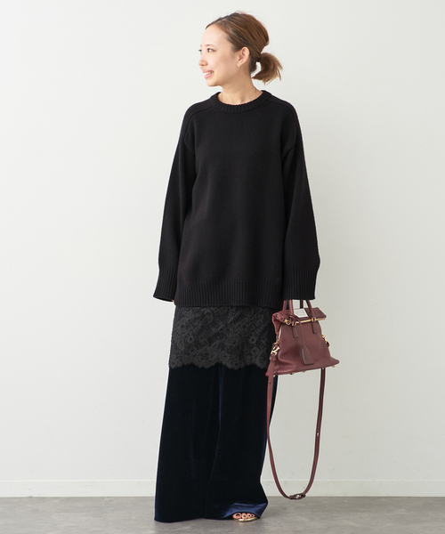 Deuxieme Classe（ドゥーズィエムクラス）の「【LOULOU DE SAISON/ルル デ セゾン】ROUND NECK LONG SWEATER（ニット/セーター・レディース・ブラック・FREE）」の7枚目の写真
