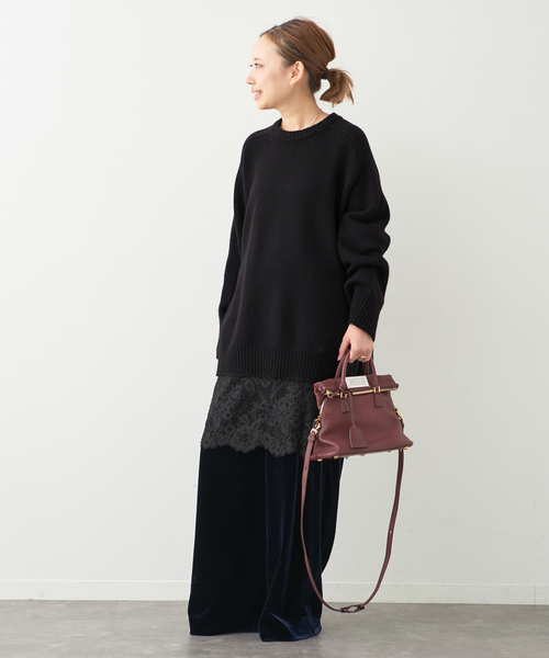 Deuxieme Classe（ドゥーズィエムクラス）の「【LOULOU DE SAISON/ルル デ セゾン】ROUND NECK LONG SWEATER（ニット/セーター・レディース・ブラック・FREE）」の8枚目の写真