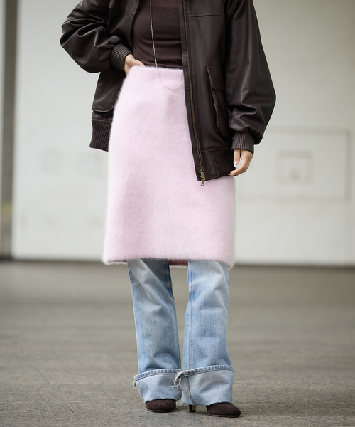 IENA LA BOUCLE(イエナラブークル)の「IENA LA BOUCLE ファーニットスカート(スカート・レディース・グレー/ホワイト/ピンク系その他/ブラック系その他・FREE)」の4枚目の写真