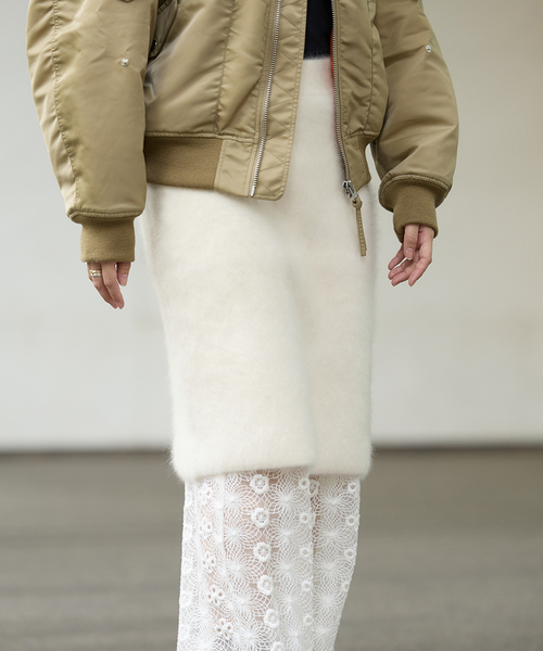 IENA LA BOUCLE(イエナラブークル)の「IENA LA BOUCLE ファーニットスカート(スカート・レディース・グレー/ホワイト/ピンク系その他/ブラック系その他・FREE)」の2枚目の写真