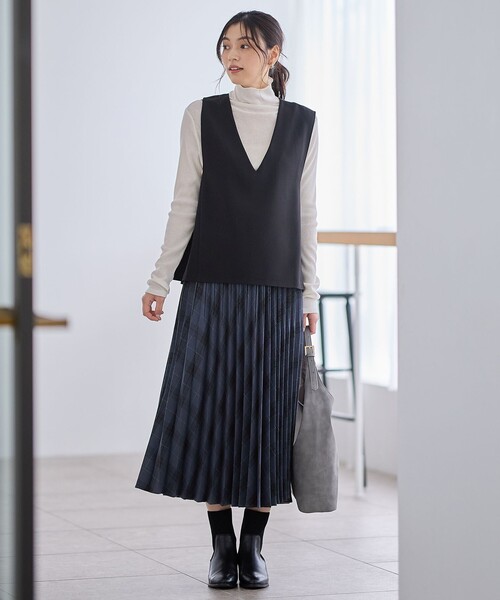 ANY(エニィ)の「【2SET】ハンサムジレ×ワイドパンツセット(セットアップ・レディース・ライトグレー系/ブラック系・X-LARGE)」の8枚目の写真