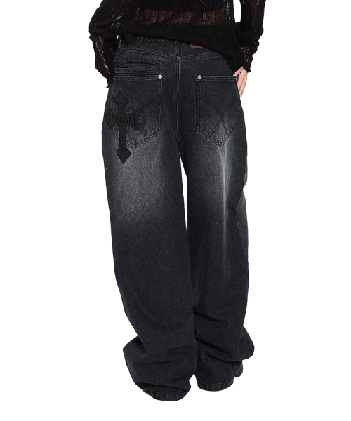 AKM CROS2 Denim Pants (Black)（デニムパンツ）｜AAKAM（アーカム）の