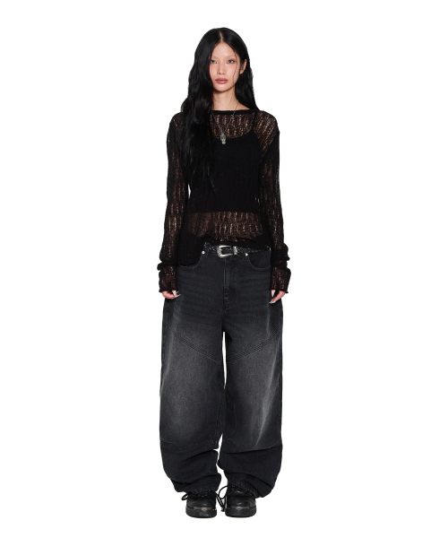 AAKAM(アーカム)の「AKM CROS2 Denim Pants (Black)(デニムパンツ・レディース・その他・1/2)」の4枚目の写真