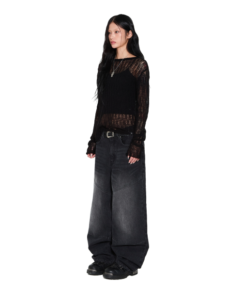 AAKAM(アーカム)の「AKM CROS2 Denim Pants (Black)(デニムパンツ・レディース・その他・1/2)」の5枚目の写真