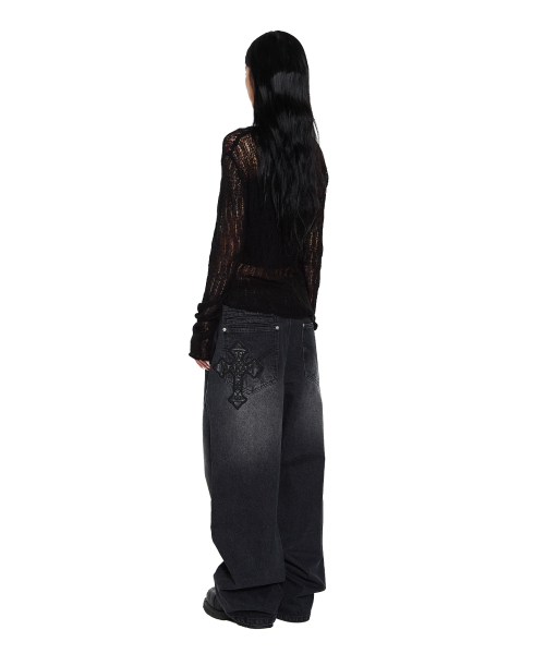 AAKAM(アーカム)の「AKM CROS2 Denim Pants (Black)(デニムパンツ・レディース・その他・1/2)」の6枚目の写真