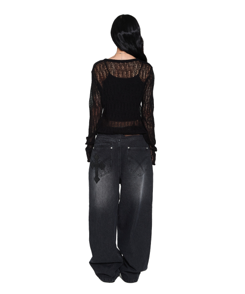 AAKAM(アーカム)の「AKM CROS2 Denim Pants (Black)(デニムパンツ・レディース・その他・1/2)」の7枚目の写真