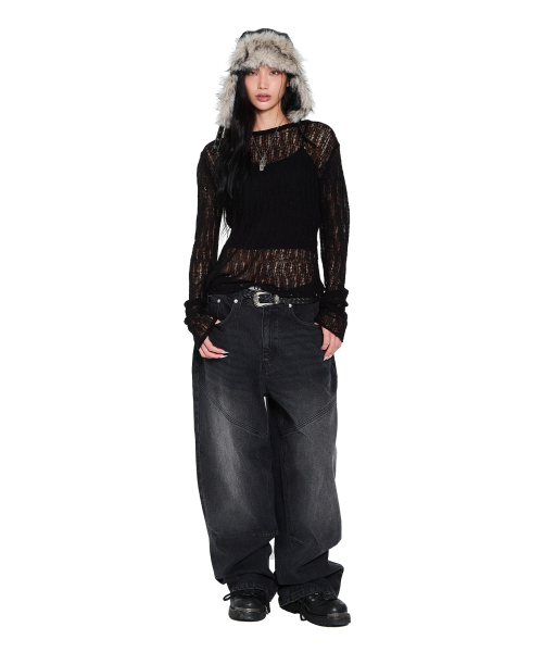 AAKAM(アーカム)の「AKM CROS2 Denim Pants (Black)(デニムパンツ・レディース・その他・1/2)」の9枚目の写真