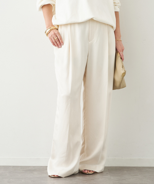 Deuxieme Classe（ドゥーズィエムクラス）の「*CUPRA TUCK パンツ（スラックス・レディース・ホワイト・34/36/38）」の7枚目の写真