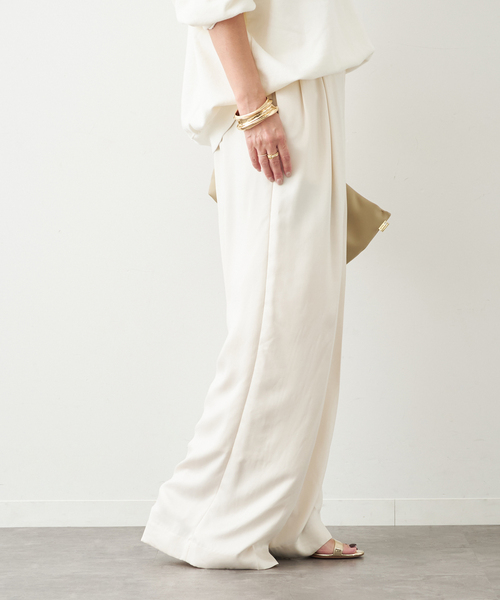 Deuxieme Classe（ドゥーズィエムクラス）の「*CUPRA TUCK パンツ（スラックス・レディース・ホワイト・34/36/38）」の8枚目の写真