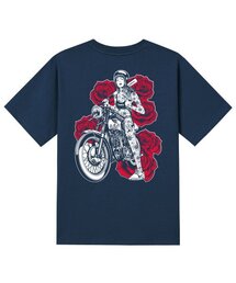 KAN6312（カン6312）の「KTN0151 チカノガールズバイク 半袖Tシャツ - ネイビー（Tシャツ/カットソー）」