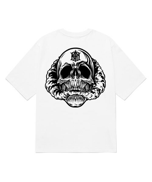 KAN6312(カン6312)の「KGTW0208 スカルスモーク 20番手 半袖Tシャツ ホワイト(Tシャツ/カットソー・メンズ・その他・LARGE/MEDIUM/X-LARGE)」の1枚目の写真