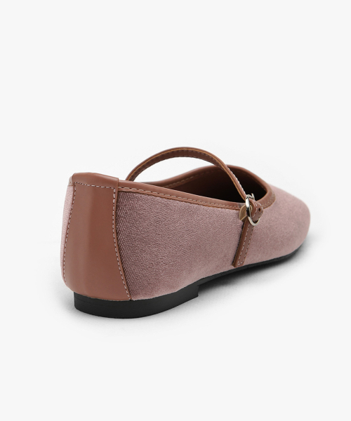 SAPPUN（サプン）の「Khaila ベルベット メリージェーン フラットシューズ (1cm)（バレエシューズ・レディース・ブラウン/グレー/ピンク/ブラック・22.5cm/23cm/23.5cm/24cm/24.5cm/25cm/25.5cm）」の8枚目の写真