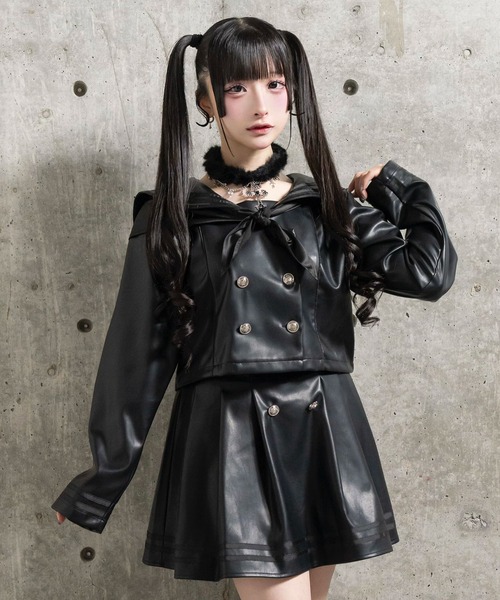 ぶー♡　sheller セットアップ Amilige（アミリージュ）の「PUレザーセーラーセットアップ