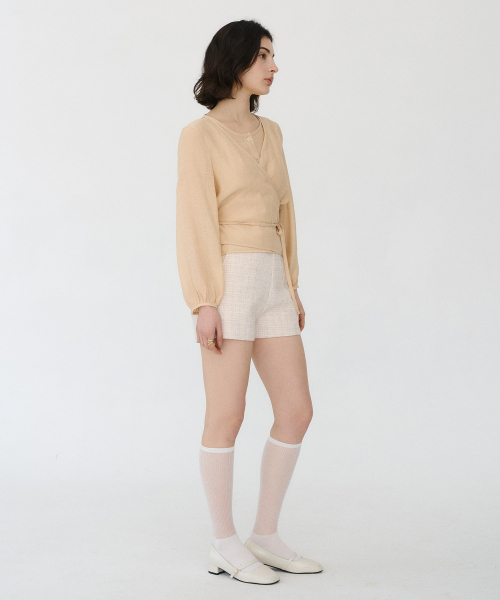 BIBYSEOB（バイバイソプ）の「ツイードスリムショーツアイボリー[T51]（その他パンツ・レディース・アイボリー・SMALL/MEDIUM）」の3枚目の写真