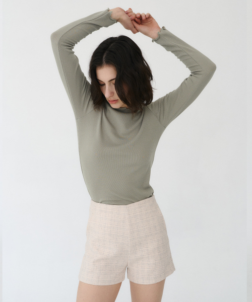 BIBYSEOB（バイバイソプ）の「ツイードスリムショーツアイボリー[T51]（その他パンツ・レディース・アイボリー・SMALL/MEDIUM）」の4枚目の写真