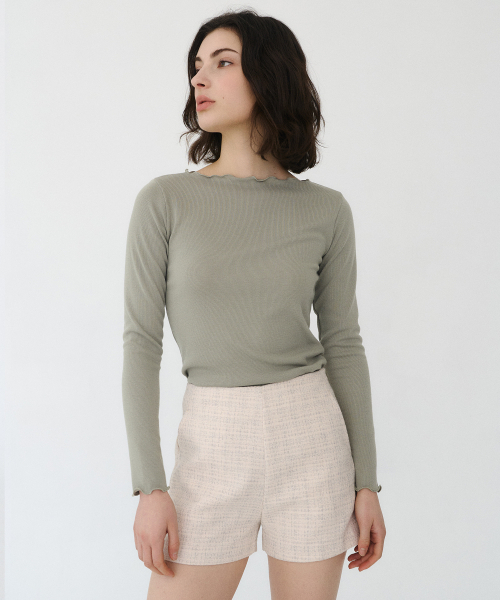 BIBYSEOB（バイバイソプ）の「ツイードスリムショーツアイボリー[T51]（その他パンツ・レディース・アイボリー・SMALL/MEDIUM）」の5枚目の写真