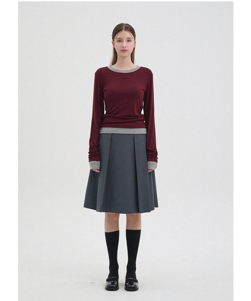 MICANE(ミケーネ)の「ジョビ ピンタック ミディスカート(スカート・レディース・チャコール/ブラック・X-SMALL/SMALL/MEDIUM/LARGE/X-LARGE/XX-LARGE)」の9枚目の写真