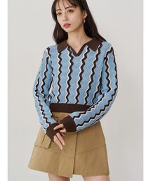 MURUA | ウェーブパターンリブニット(ニット/セーター)