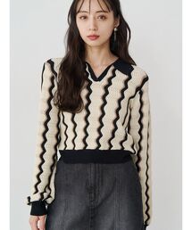 MURUA | ウェーブパターンリブニット(ニット/セーター)
