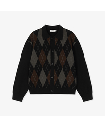 WORK ON BODY OFF（ワークオンボディオフ）の「カレンセミオーバーサイズアーガイルカラーガーディガン-ブラック（カーディガン/ボレロ・メンズ）」