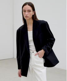 EMKM（ウウムキイム）の「サマーニットダブルオーバーサイズジャケット_BLACK（テーラードジャケット）」