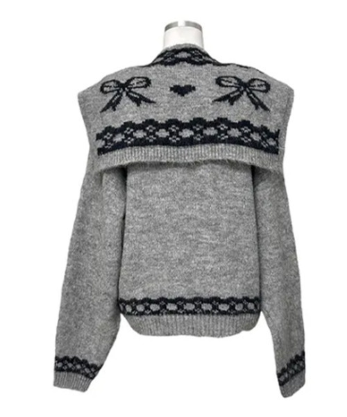 セール】リボン柄ショール付き ニットアンサンブル（ニット/セーター