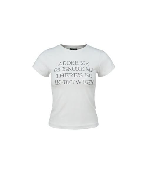 MAGORENSEOUL(マゴレンソウル)の「ADORE ME スリムフィットTシャツ ホワイト(Tシャツ/カットソー・レディース・その他・FREE)」の2枚目の写真