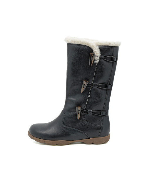 FOGGY MOODY(ポギムディ)の「Mist 0035. Toggle Button Fur Boots - 2colors(ブーツ・レディース・ブラック/Beige・22.5cm/23cm/23.5cm/24cm/24.5cm/25cm)」の2枚目の写真