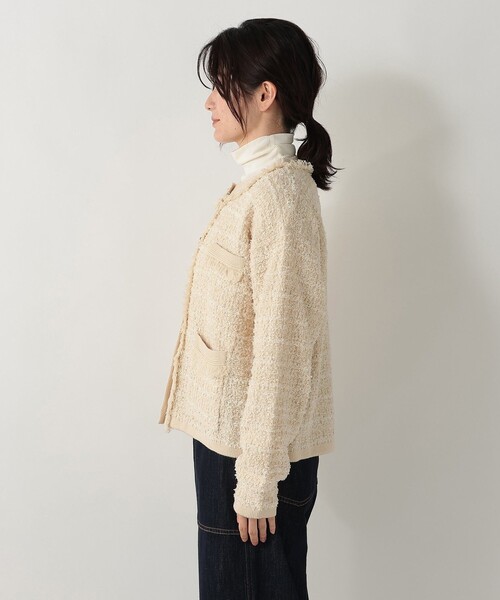 Afternoon Tea(アフタヌーンティー)の「ツイードライクカーディガン(カーディガン/ボレロ・レディース・アイボリー・MEDIUM)」の3枚目の写真